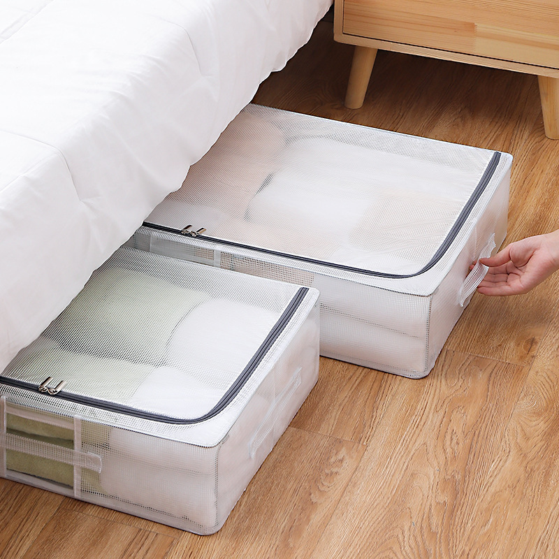 Foldable Bed Bottom Storage Box PVC Transparent Clothes Organizer Storage Box Bedroom Home Supplies Storage Cabinet Wholesale
