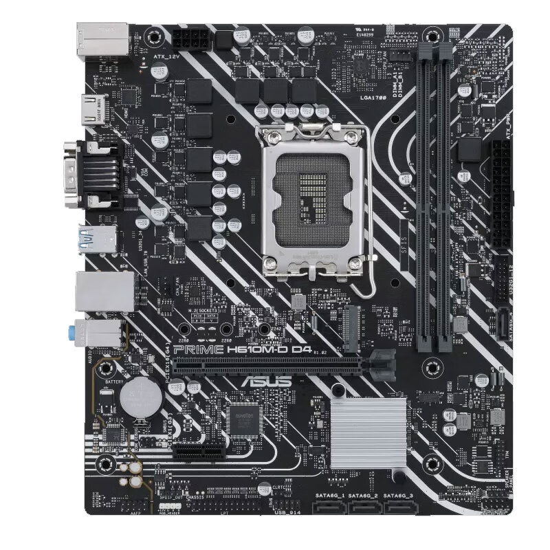 华硕asus prime h610m-d ddr4电脑主板 适用cpu g7400/12400f