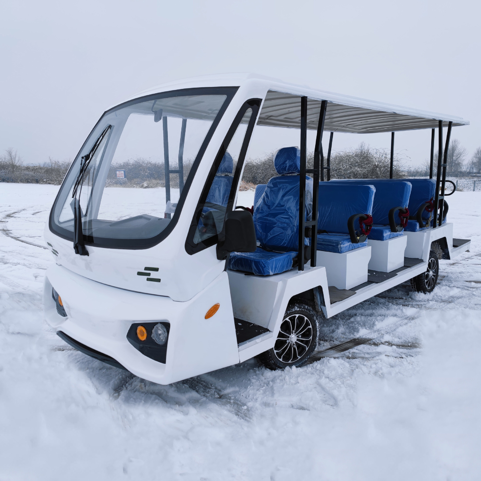 11座景区旅游电动观光车游览车四轮敞篷巡逻酒店接待楼盘看房车14