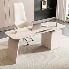 轻奢书桌家用书房意式极简老板桌办公桌写字台实木电脑桌简约现代