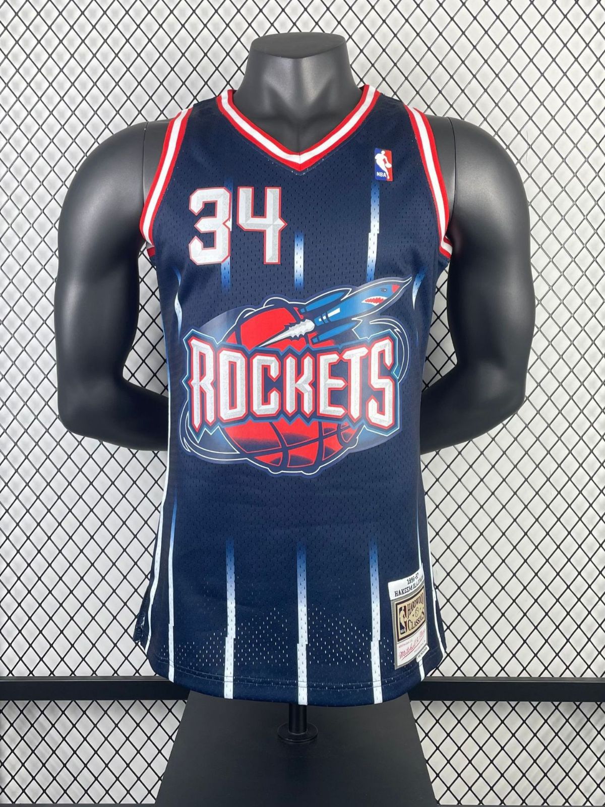 mn热压复古球衣:sw 火箭队96/97赛季 34号 奥拉朱旺nba球衣-阿里巴巴