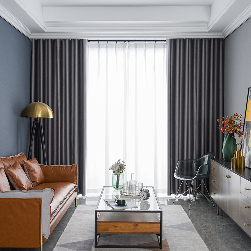 跨境亚马逊布拉格黑丝星级酒店工程物理隔音防晒全遮光窗帘布成品