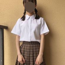 基础款方领JK制服衬衣夏学院风白色短袖学生衬衫上衣