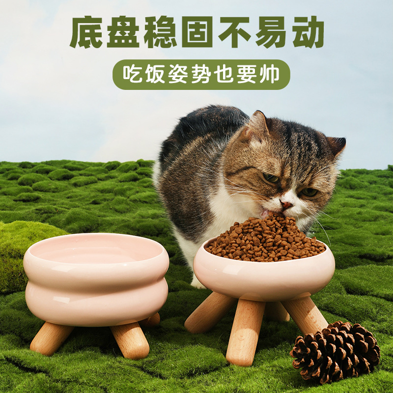 meoof 粮碗水碗gulu宠物碗陶瓷彩色狗喂食碗护颈猫碗宠物用品食盆