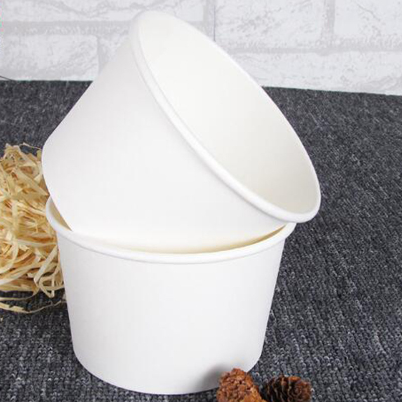 一次性白纸碗配筷子800ml850ml白色加厚打包饭盒汤面快餐酸辣粉纸