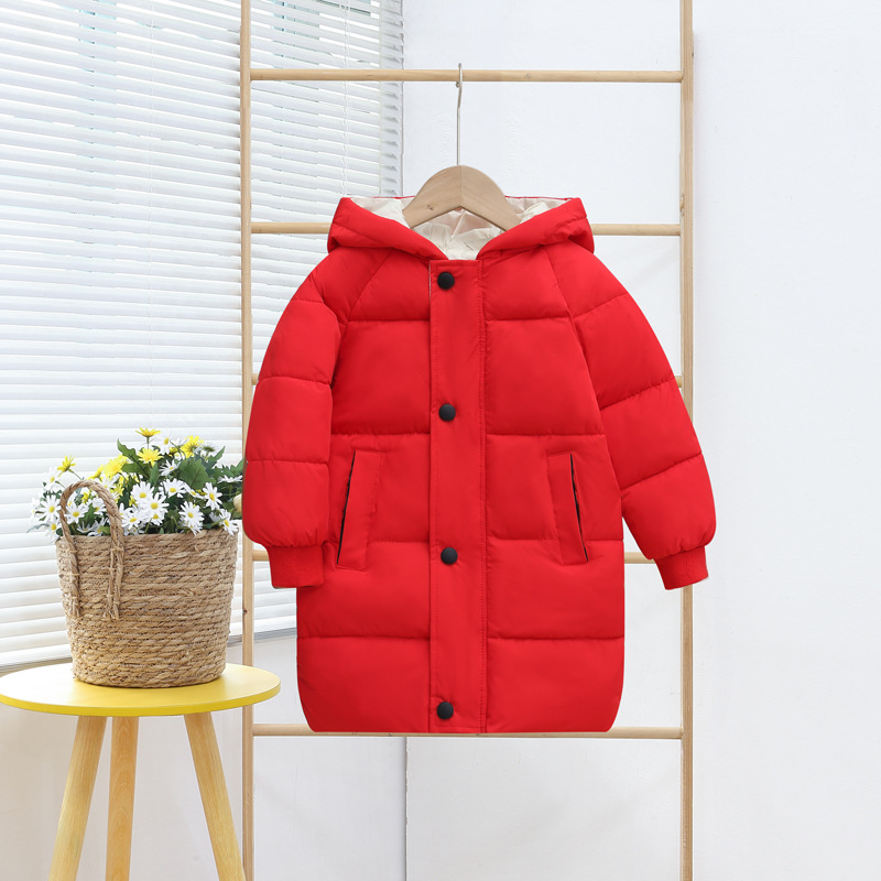 Foreign Trade Supply Children's down and Wadded Jacket Mid-Length Cotton-Padded Jacket Baby Clothes Cotton-Padded Coat for Boys and Girls Winter Clothing Coat Tide