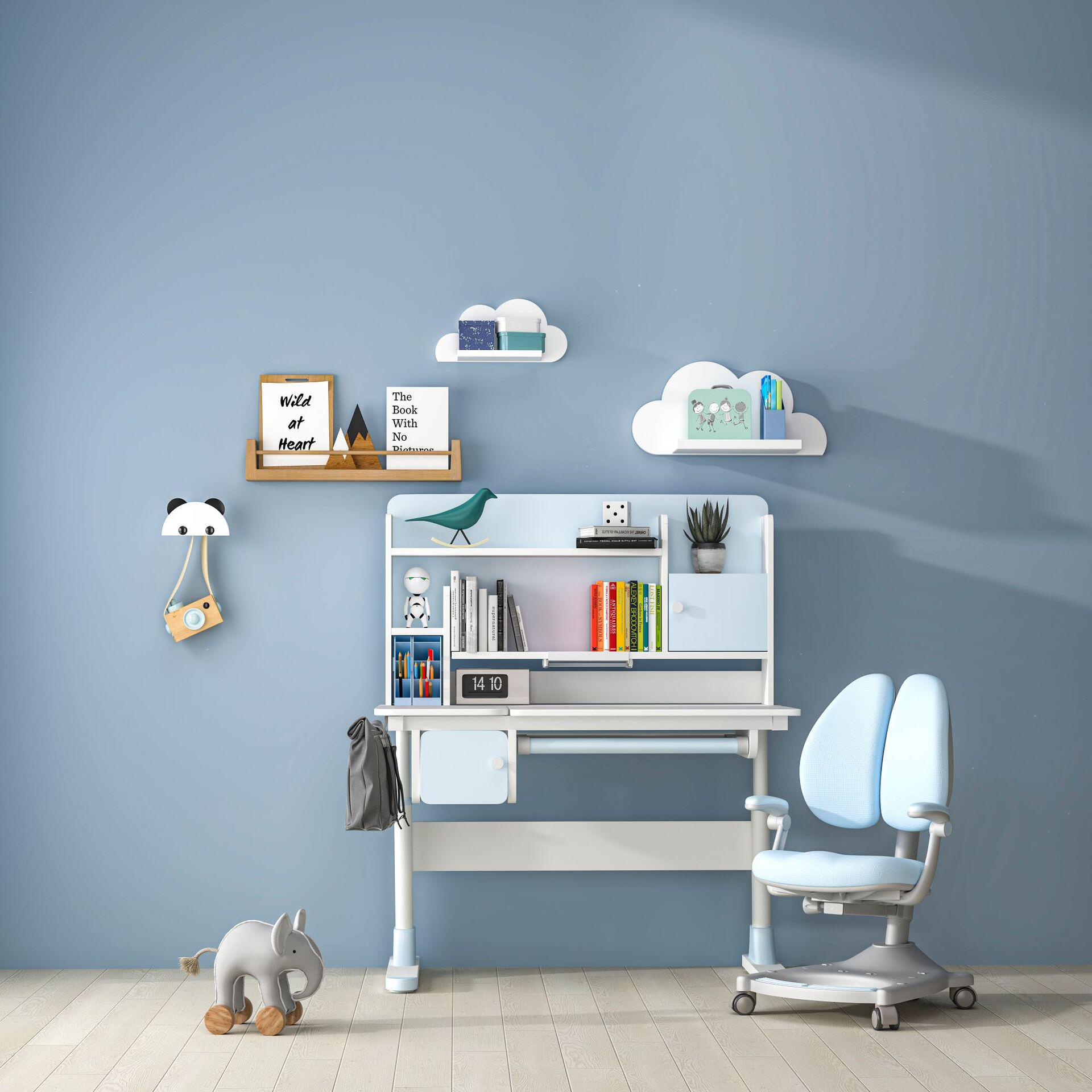 插单2022春儿童学习桌桌椅套装幼儿写字桌家用经济型学龄前写字桌带两