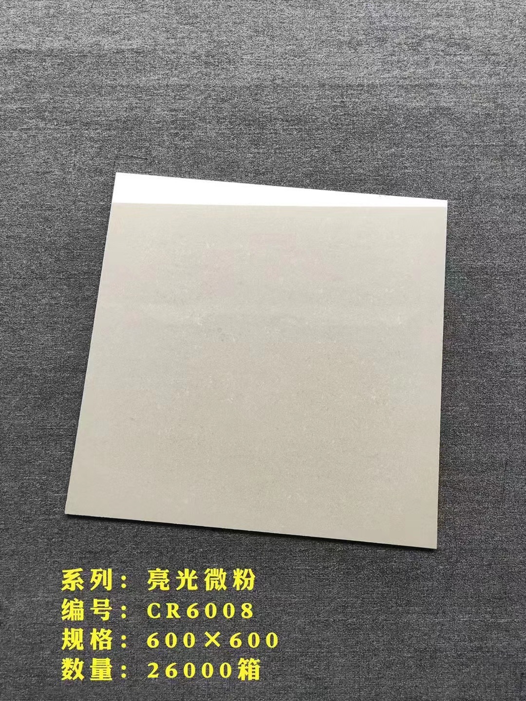 嘉俊瓷砖cr6008微粉砖浅灰暖色调地砖600*600玻化砖抛光砖亮光砖