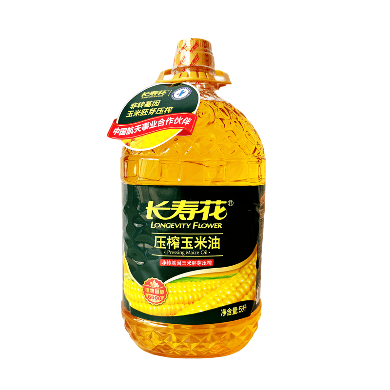 长寿花玉米油5l非转基因玉米胚芽油物理压榨一级家用食用油烘焙5l