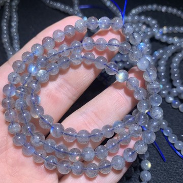天然小高品强光拉长石多圈手链三圈闪光石彩光蓝光三圈手串-阿里巴巴