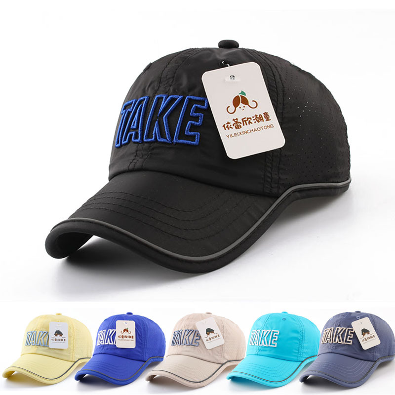 summer children‘s hat wholesale korean style versatile thin quick-drying cap letter take boys‘ sun-proof peaked cap