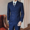 2021 Autumn new pattern Large man man 's suit suit Three-breasted Men's Self cultivation British style Three