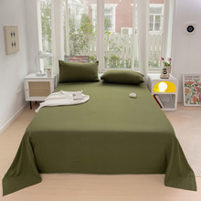 跨境素色北欧单件床单家用双人被单秋季ins风水洗棉纯色床单批发