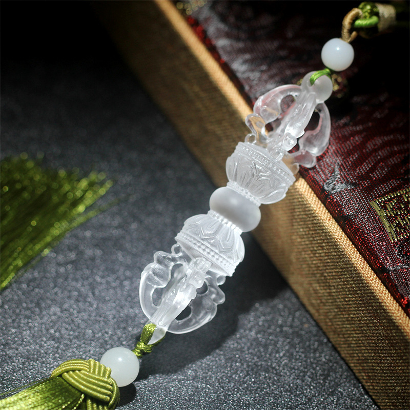 琉璃密宗法器金刚杵供养佛像神器礼品挂饰内饰白水晶原创车挂