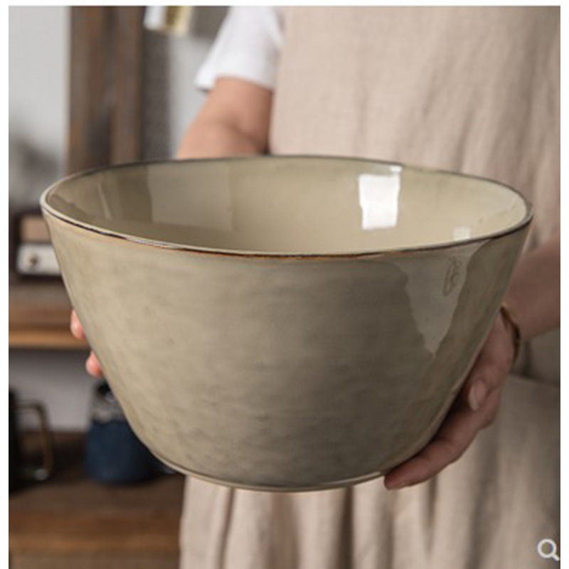 大碗一个有特色的水果盆零食收纳碗~摆件9英寸家用陶瓷