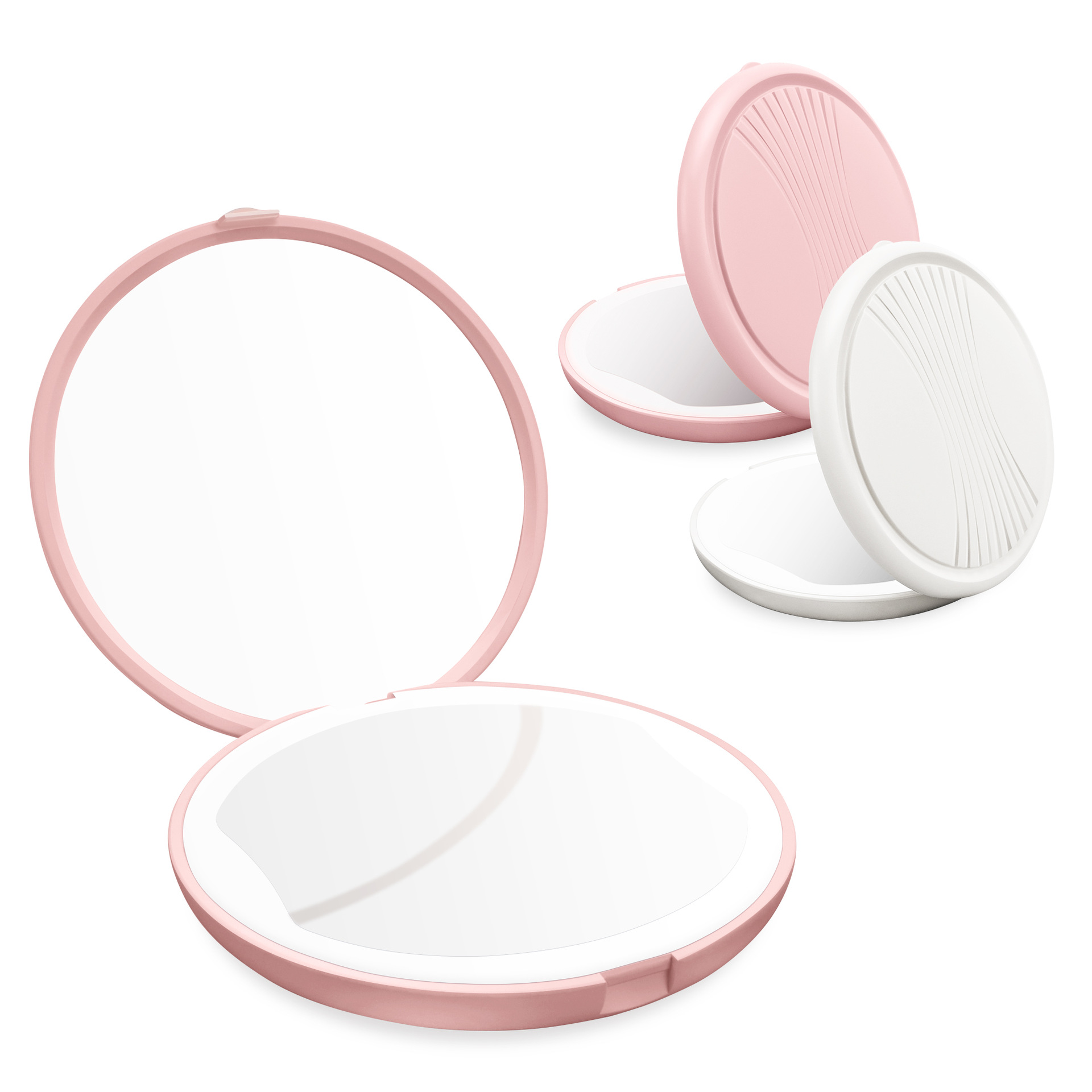 Cross-Border Travel Portable Led Make-up Mirror 1 X5x Enlarged Mini Folding Hd Handheld Dressing Mirror Printable Logo