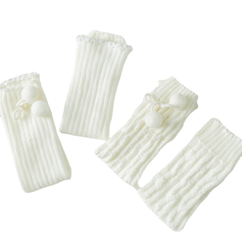 Japanese Style Foot Sock White Wool Loose Socks Lolita Calf Socks JK Knitted Women's Winter Tube Socks Autumn and Winter Warm