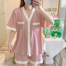 初喜夏季新款月子服孕妇哺乳宽松睡衣薄款产妇产后喂奶衣两件套装