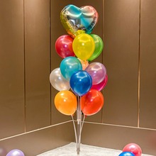 六一儿童节幼儿园彩色气球桌飘装饰布置周岁生日宴派对地飘立柱