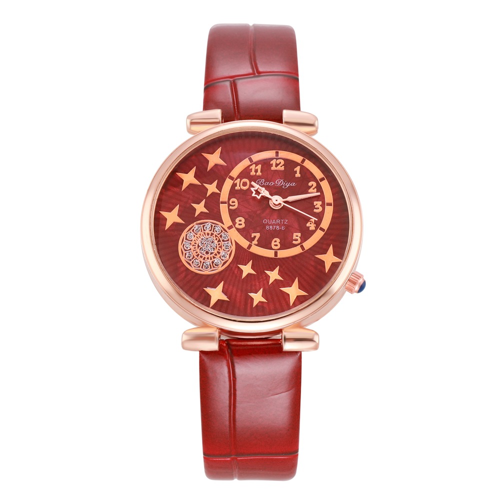 Foreign Trade Hot-Selling Versatile New Creative Fashion Starry Sky Xiaoyue Kong Quartz Watch Simple Belt Women's Watch