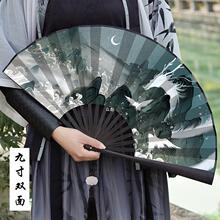 网红古风双面9寸男女式绸布折扇中国风汉服配饰夏季随身折叠扇zb