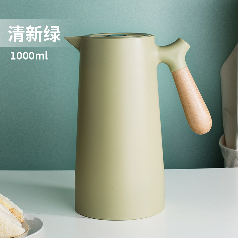 Nordic Thermal Pot Wholesale Wooden Handle Coffee Pot Student Dormitory Thermos Bottle Female Large Capacity Hot Water Bottle Household Thermal Kettle