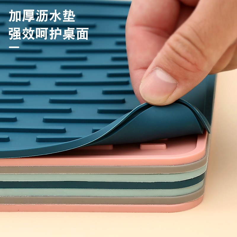 Kitchen Water Draining Pad Silicone Placemat Plate Large Water Filter Pad Chopping Board Non-Slip Mat Anti-Scald Pan Mat Home Coaster