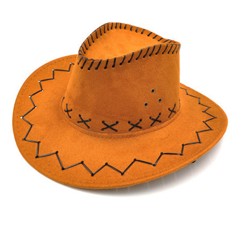 Western Cowboy Big Brim Hat Outdoor Men's and Women's Sun Hats Suede Performance Cap Knight's Cap Tourist Attractions Craft Hat