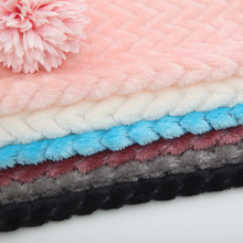 厂家现货单面素色法兰绒贝贝绒大波浪面料全涤服装家纺布料可定制