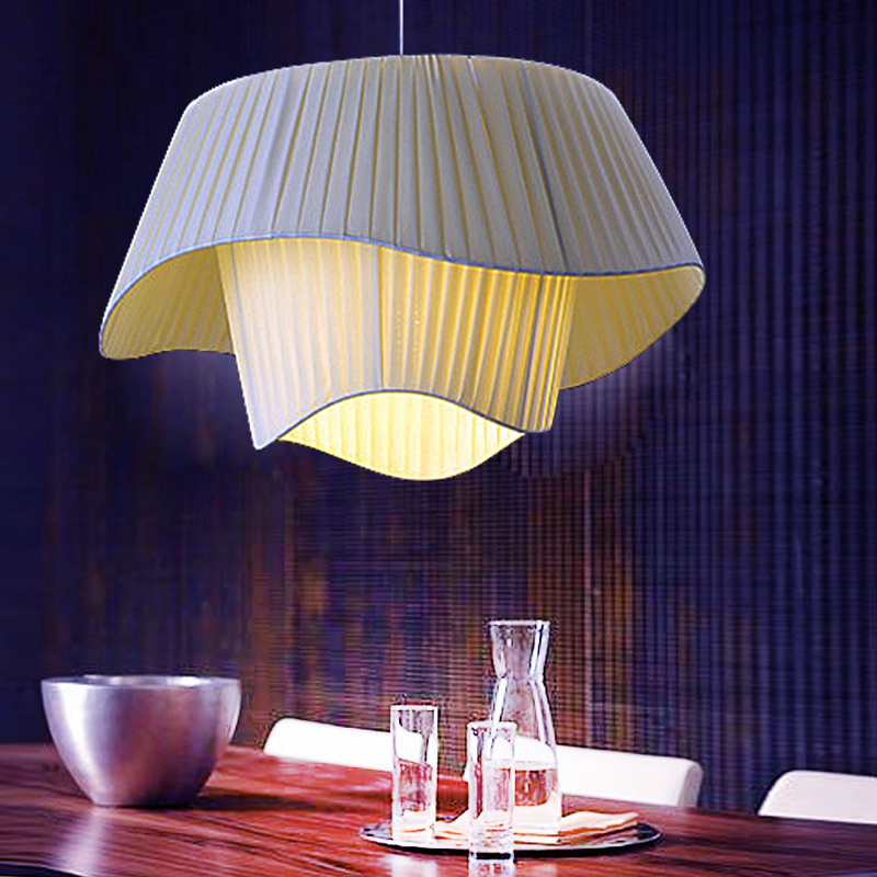 北欧折景布艺吊灯客厅卧室餐厅民宿服装店布艺灯法国中古日式网紅