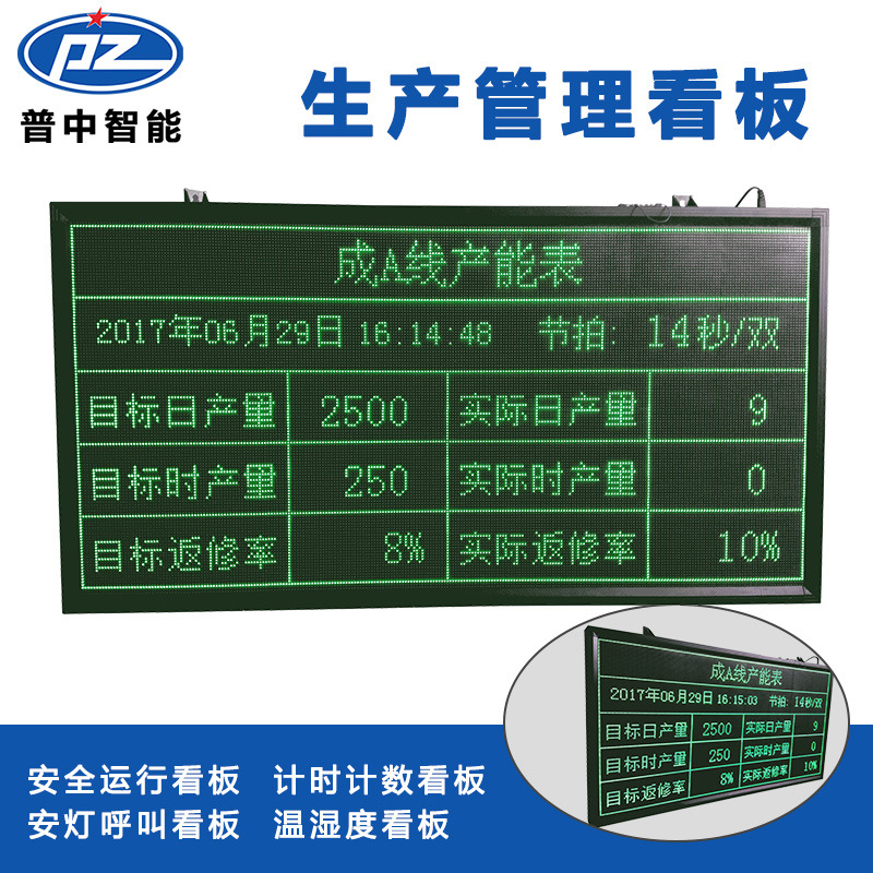 生产车间产线实时产能led电子看板流水线计数器显示屏定制批发