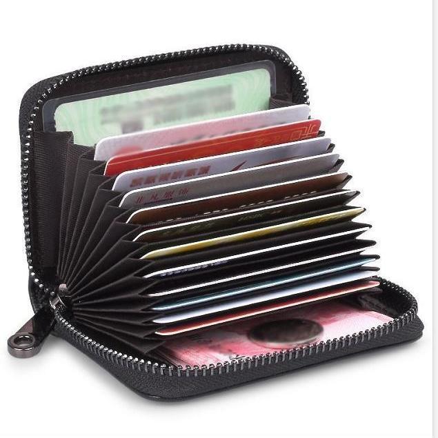 Anti-Theft Swiping Men's Expanding Card Holder Large Capacity Credit Card Cover Anti-Magnetic Card Clamp Women's Multiple Card Slots Card Holder Driving License