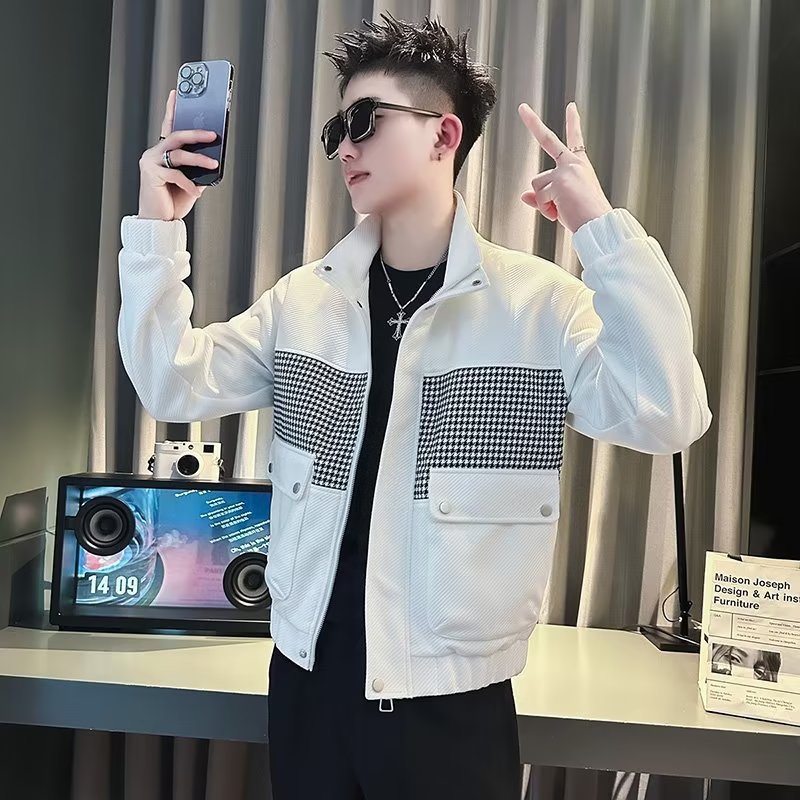 High Quality Stitching Jacket Men's Spring and Autumn Fashion Brand Pu Shuai Men's Clothes 2023 New Men's Casual Jacket