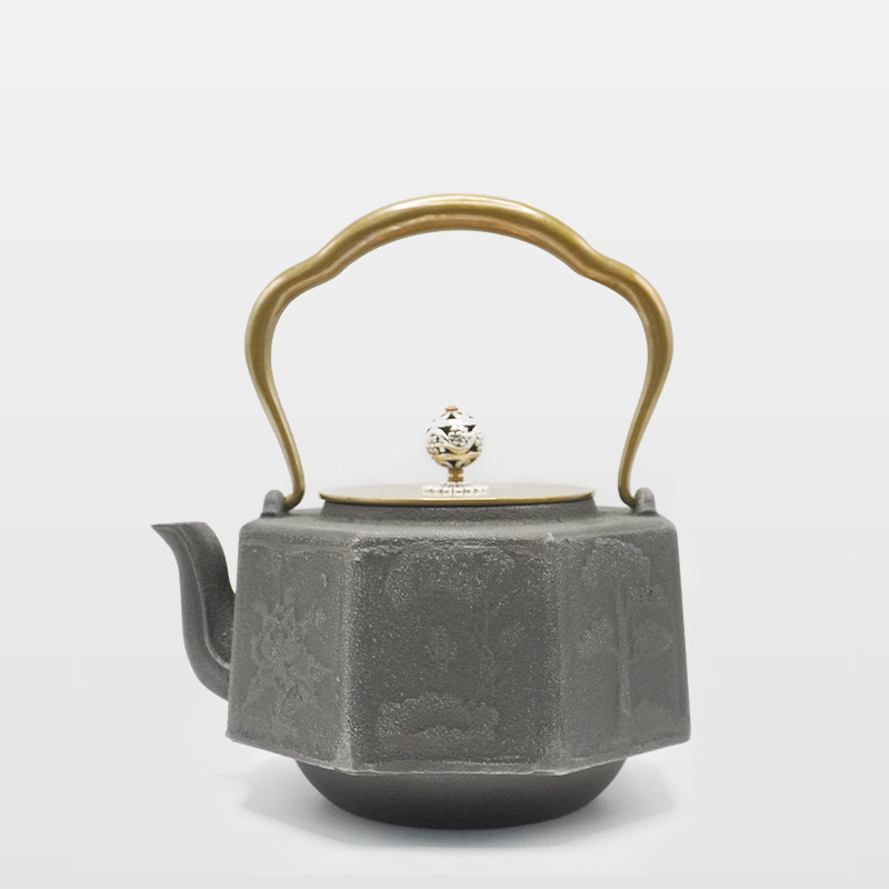 酒店茶室办公室新中式复古摆件博古架茶柜茶壶铁壶古韵手工茶具