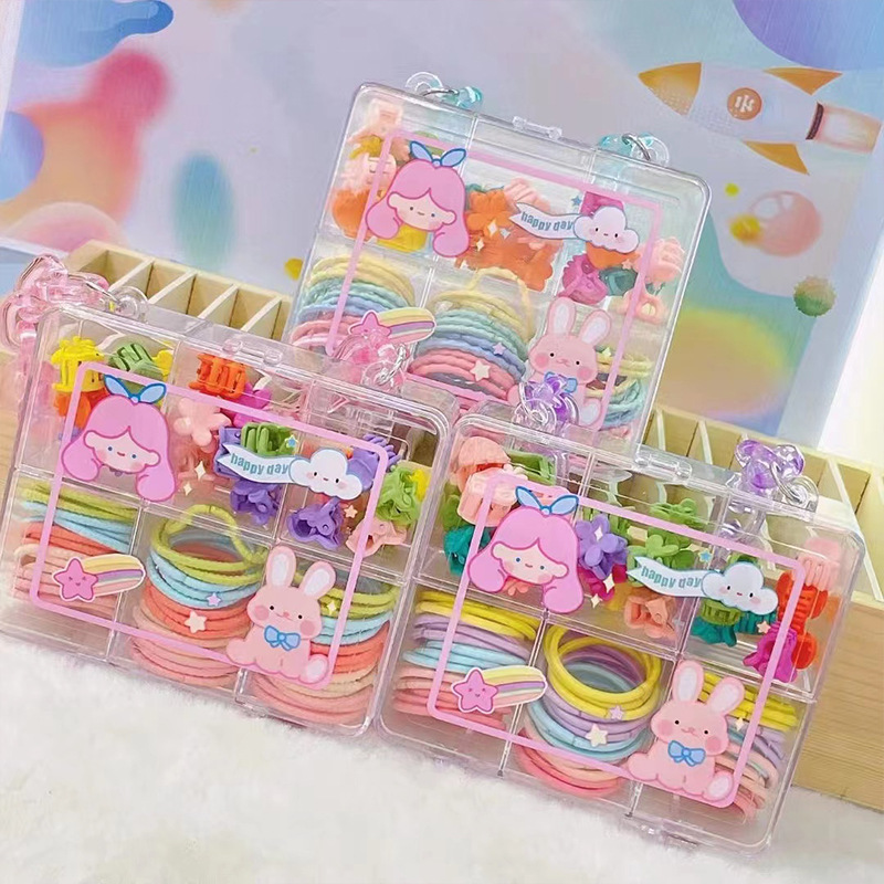 Colorful Creative Kid's Handbag Jewelry Box Cute Baby Barrettes Korean Princess Claw Clip Does Not Hurt Hair Rubber Bands Batch