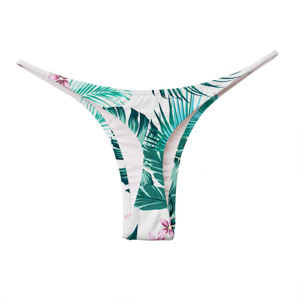 超级性感白色丁字裤比基尼裤子bikini高腰泳裤速卖通原创泳衣