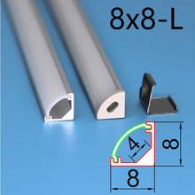 45度斜发光灯槽LED三角线条嵌入式斜发光橱柜明装线形灯V型8x8