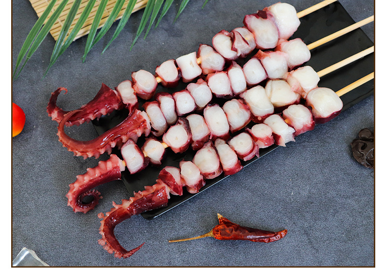 100克龙珠串群魔乱舞大串章鱼足串八爪鱼大串烧烤铁板章鱼串10串