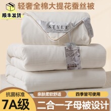 桐乡蚕丝被空调被桑蚕丝a类冬被子二合一子母被夏凉被结婚喜被芯