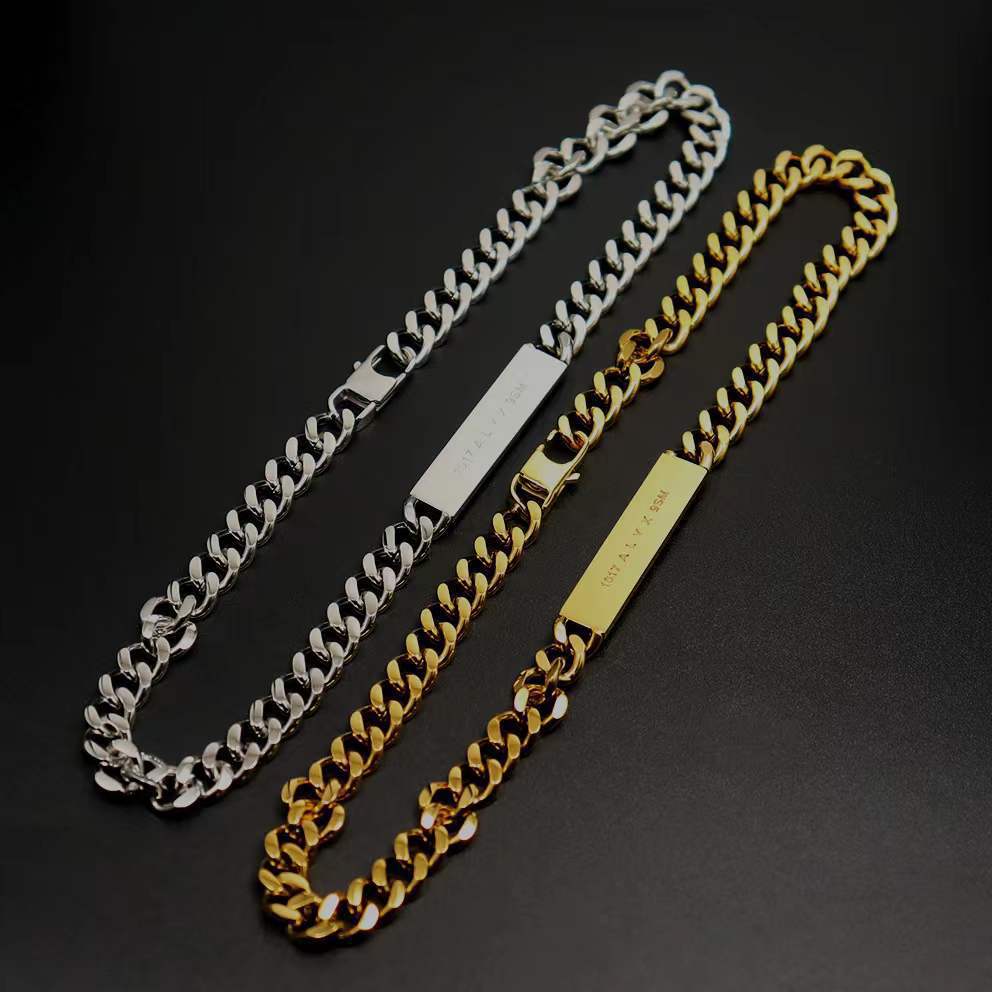 22fw 1017alyxx9sm logo金色项链机能战术男女情侣款饰品项圈潮