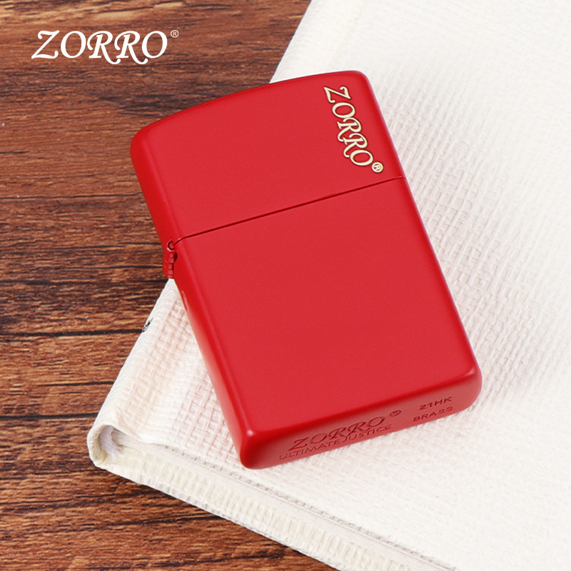 zorro 佐罗 红漆竖标煤油防风打火机 男女生创意个性打火机-阿里巴巴