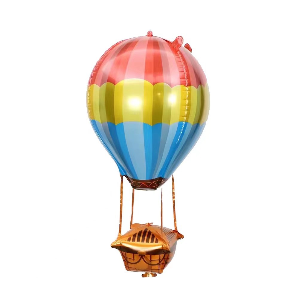 Cross-Border New Arrival 4D Hot Air Balloon Shape Children's Birthday Party Decoration Aluminum Film Balloon Activity Festival Layout Wholesale