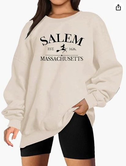 冬季欧美新款ebay亚马逊salem女巫字母印花简约宽松