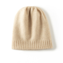 针织双面山羊绒帽子男女100%纯羊绒帽冬双层加厚针织帽套头包头帽