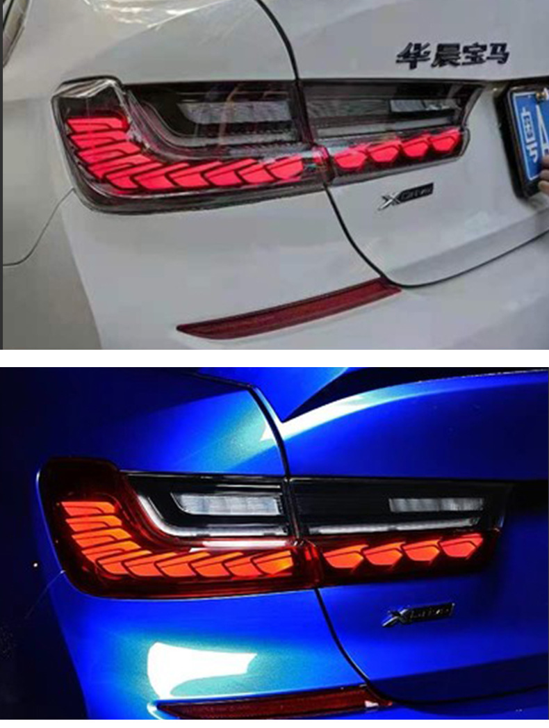 适用于20-21款新宝马3系尾灯总成g20/g28改装龙鳞led流光后尾灯