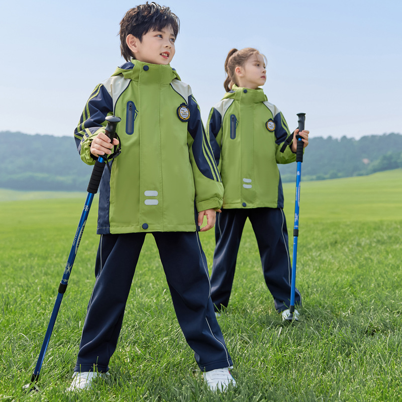 小学生校服套装冲锋衣冬季三件套运动会儿童班服幼儿园园服春秋款