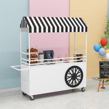 网红夜市流动摆摊车小吃小推车摊位促销台售货车广场路边超市花车