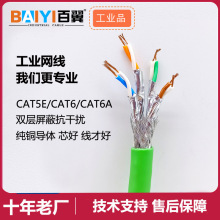 百翼工业屏蔽以太网线八芯千兆双绞线CAT5E 超五类六类伺服线