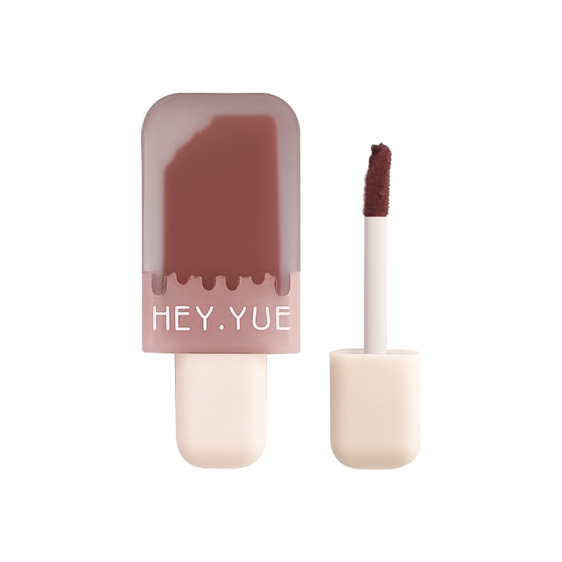 Heyyue Ice Cream Lip Lacquer Little Pudding White Lipstick Velvet Matte Matte Lip Mud No Stain on Cup Lip Gloss Cheap