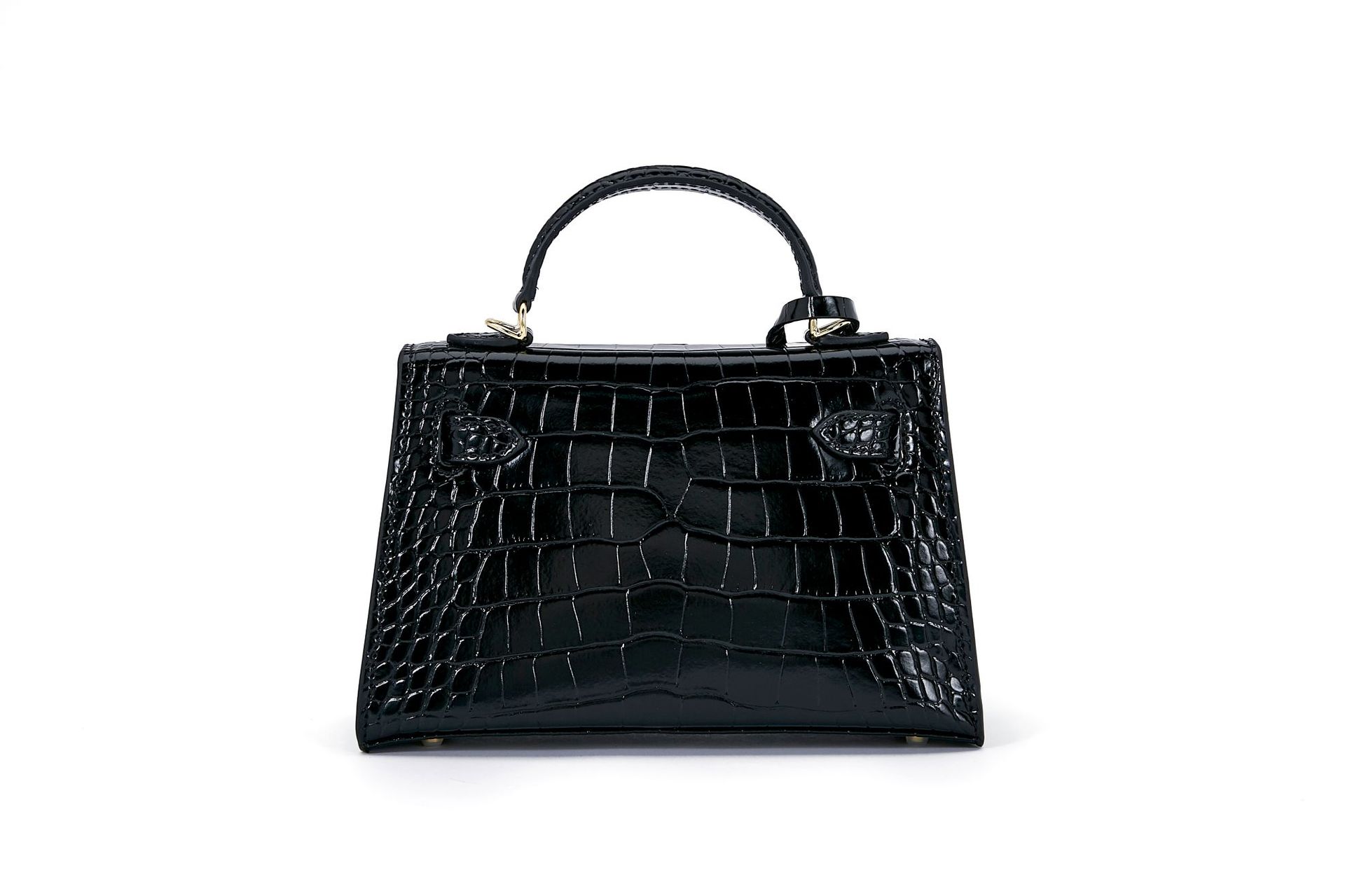 2021新款鳄鱼纹凯莉包欧美风百搭真皮女士单肩包多功能斜跨女包